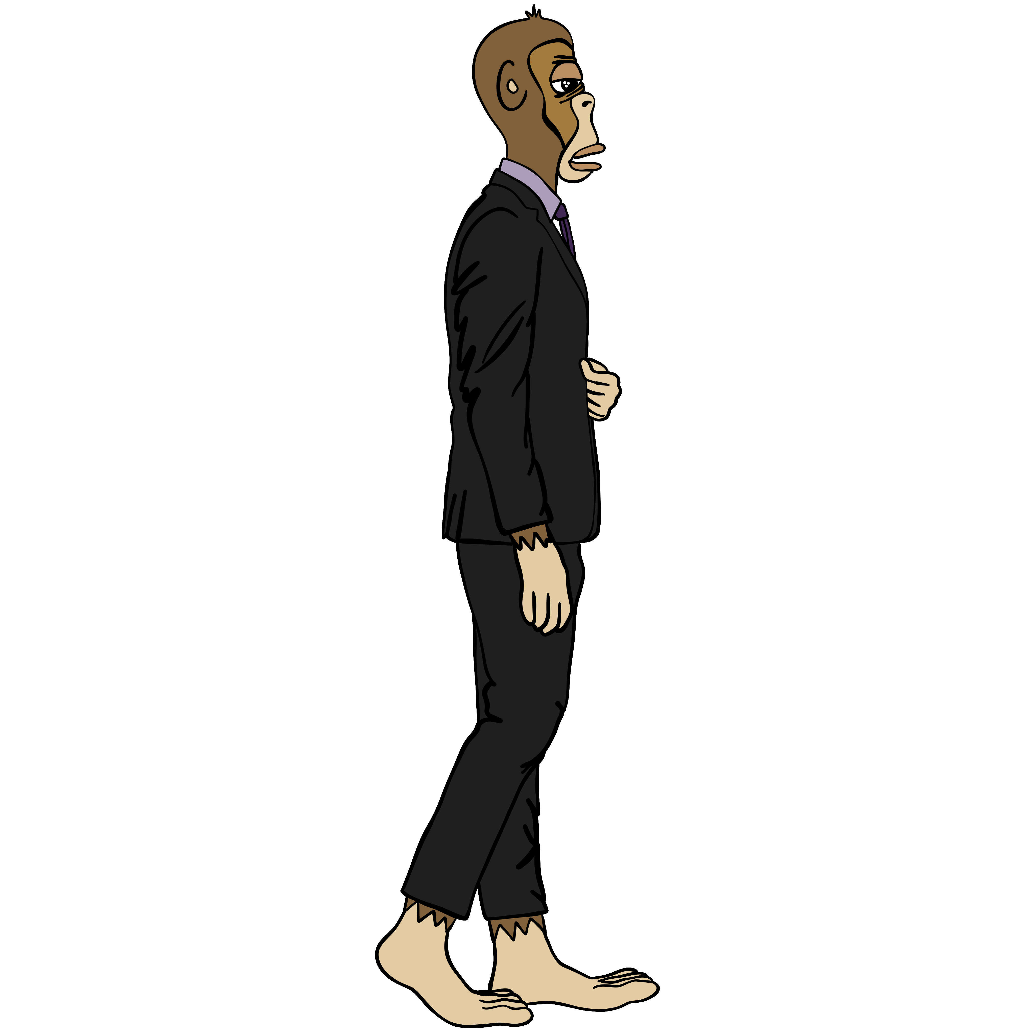 An image of a monkey character in a suit that I drew when designing a product to describe a new web3 privacy protocol in branding